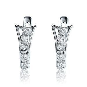 Bohemian Crystal Earclip Sterling Silver S925 Zircon Vintage Earrings