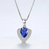 Colorful Gems Pendant Necklace 925 Sterling Silver Clavicle Chain Jewelry