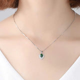 Colorful Gems Pendant Necklace 925 Sterling Silver Clavicle Chain Jewelry
