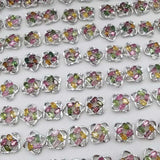 925 Silver Tourmaline Stud Earrings Wedding Party Jewelry Gift