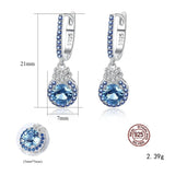 925 Silver Zircon Ear Clip Wedding Party Jewelry Earrings