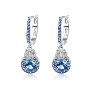 925 Silver Zircon Ear Clip Wedding Party Jewelry Earrings