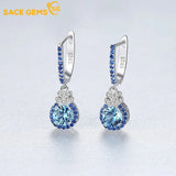 925 Silver Zircon Ear Clip Wedding Party Jewelry Earrings