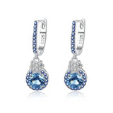 925 Silver Zircon Ear Clip Wedding Party Jewelry Earrings