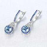925 Silver Zircon Ear Clip Wedding Party Jewelry Earrings