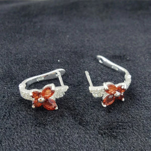 925 Silver Garnet Earrings Wedding Party Fine Jewelry