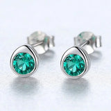 925 Silver Gemstone Stud Earrings Wedding Party Fine Jewelry