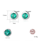 925 Silver Gemstone Stud Earrings Wedding Party Fine Jewelry