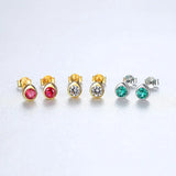 925 Silver Gemstone Stud Earrings Wedding Party Fine Jewelry