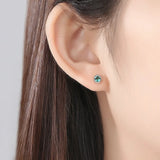 925 Silver Gemstone Stud Earrings Wedding Party Fine Jewelry