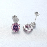 925 Sterling Silver Zircon Stud Earrings Wedding Party Fine Jewelry Eardrop Gift