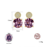 925 Sterling Silver Zircon Stud Earrings Wedding Party Fine Jewelry Eardrop Gift