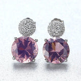 925 Sterling Silver Zircon Stud Earrings Wedding Party Fine Jewelry Eardrop Gift