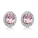 Sky Gem 925 Sterling Silver Earrings Women Round Gem Diamond Ladies Eardrop