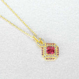 Ruby Pendant Necklace 925 Silver Clavicle Chain Wedding Fine Jewelry