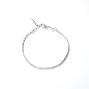 Sterling Silver Bracelet S925 Plated 18K Stacked Square Scale Snake Bone Chain