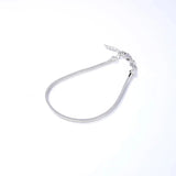 Sterling Silver Bracelet S925 Plated 18K Stacked Square Scale Snake Bone Chain