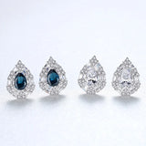 925 Silver Zircon Shape Earrings Wedding Fine Jewelry