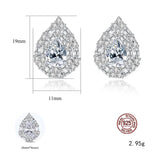 925 Silver Zircon Shape Earrings Wedding Fine Jewelry