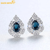 925 Silver Zircon Shape Earrings Wedding Fine Jewelry