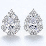 925 Silver Zircon Shape Earrings Wedding Fine Jewelry