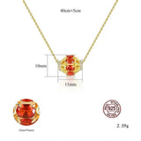 Ruby Pendant Necklace Women 925Silver Clavicle Chain Wedding Party