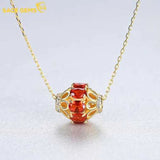 Ruby Pendant Necklace Women 925Silver Clavicle Chain Wedding Party