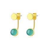 925 Sterling Silver Green Crystal Stud Earrings Wedding Jewelry