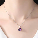 Red Tourmaline Pendant S925 Sterling Silver Necklace