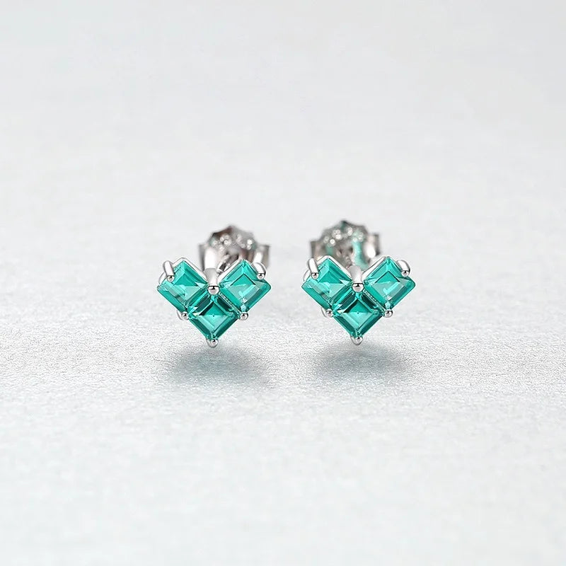 Ruby Tourmaline Stud Earrings 925 Sterling Silver Fine Jewelry