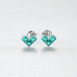 Ruby Tourmaline Stud Earrings 925 Sterling Silver Fine Jewelry