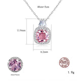 Pink Zircon Pendant Necklace Sparkling Wedding Jewelry