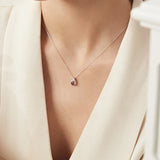 Pink Zircon Pendant Necklace Sparkling Wedding Jewelry