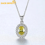 Yellow Zircon Pendant Necklace for Women