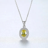 Yellow Zircon Pendant Necklace for Women