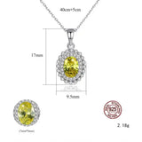 Yellow Zircon Pendant Necklace for Women