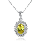 Yellow Zircon Pendant Necklace for Women