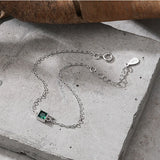 S925 Sterling Silver Plated 14K Emerald Style Bracelet