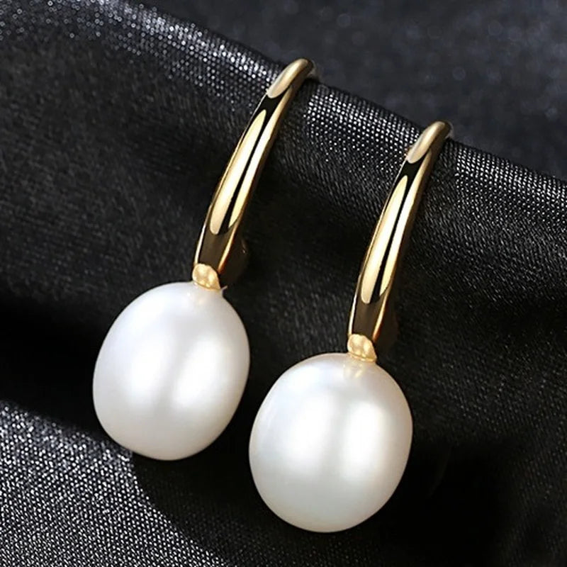 S925 Sterling Silver Pearl Earrings Gift