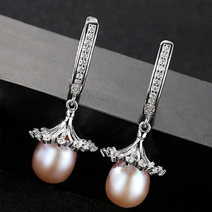 Women Earrings S925 Sterling Silver Natural Pearl Eardrop Boutique Jewelry