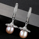 Women Earrings S925 Sterling Silver Natural Pearl Eardrop Boutique Jewelry