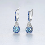 S925 Silver Water Drop Earrings with Sky Zircon