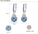S925 Silver Water Drop Earrings with Sky Zircon