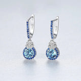 S925 Silver Water Drop Earrings with Sky Zircon