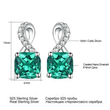 Emerald 925 Sterling Silver Ear Studs Set