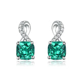 Emerald 925 Sterling Silver Ear Studs Set