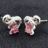 925 Sterling Silver Tourmaline Stud Earrings Wedding Party Fine Jewelry