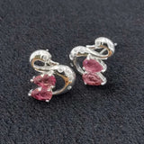 925 Sterling Silver Tourmaline Stud Earrings Wedding Party Fine Jewelry