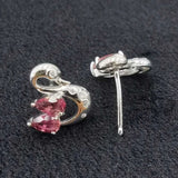 925 Sterling Silver Tourmaline Stud Earrings Wedding Party Fine Jewelry