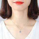 SACEGEMS 925 Silver Green Zircon Pendant Wedding Jewelry